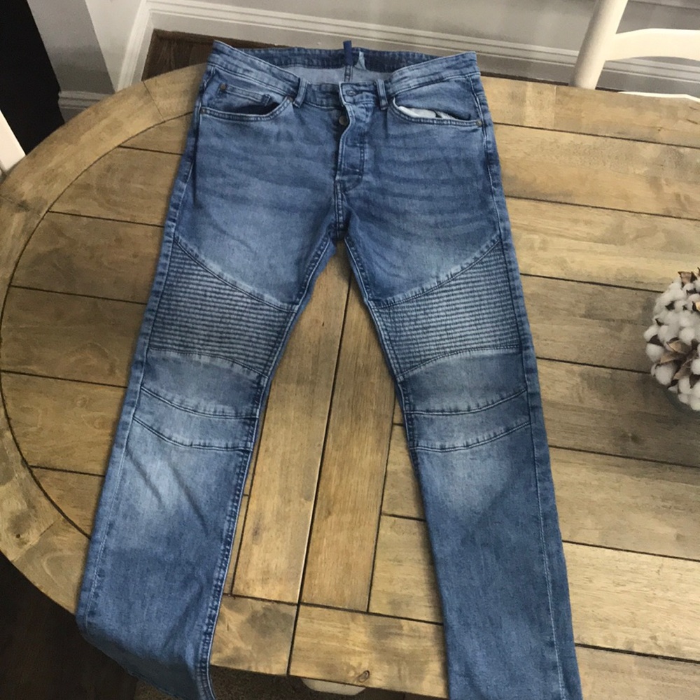 H&M skinny jean biker denim